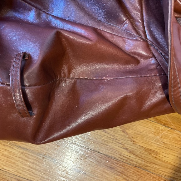 Vintage full length double breasted leather jacket - Picture 11 of 12